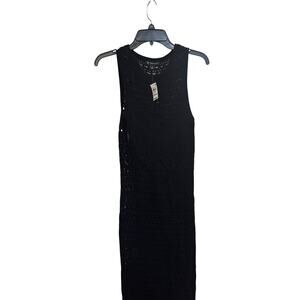 INC black knit dress women medium, black liner New with tags NWT